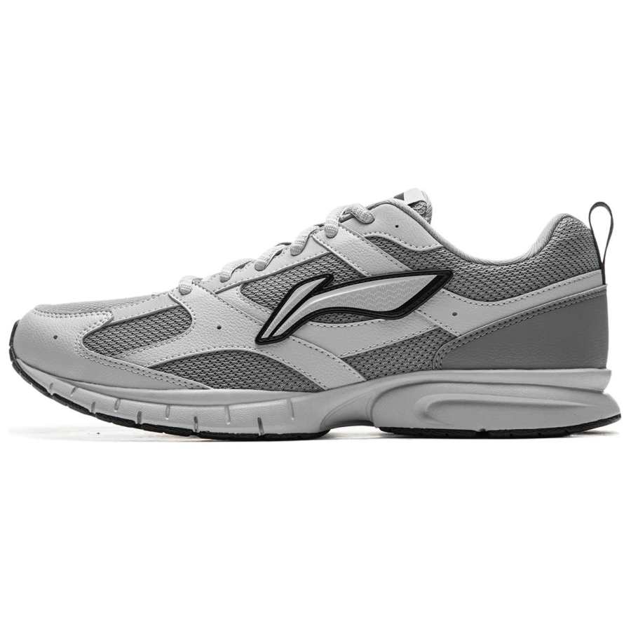 Li-Ning Li Ning R037 Fabric Cushioning Slip Resistant Abrasion Resistant Breathable Low top Running Shoes Men's Gray