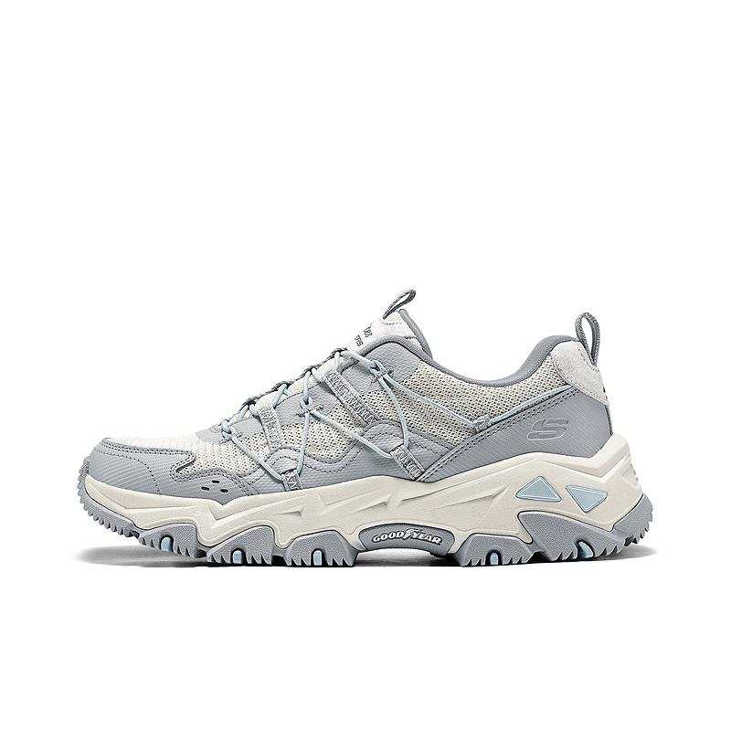 Skechers Cushioning Abrasion Resistant Breathable Height Increasing Low top Chunky Sneakers Women's Gray Blue