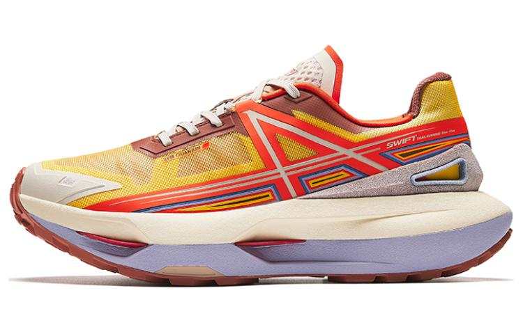 Anta Swift Cushioning, Wear Resistant Low top Running Shoes Men's Beige Red Orange