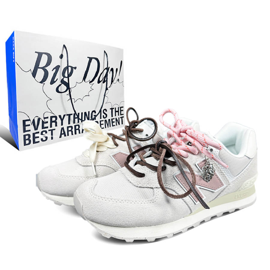 New Balance New Balance NB 574+ Fabric Low top Running Shoes Women's Cherry Blossom Gray