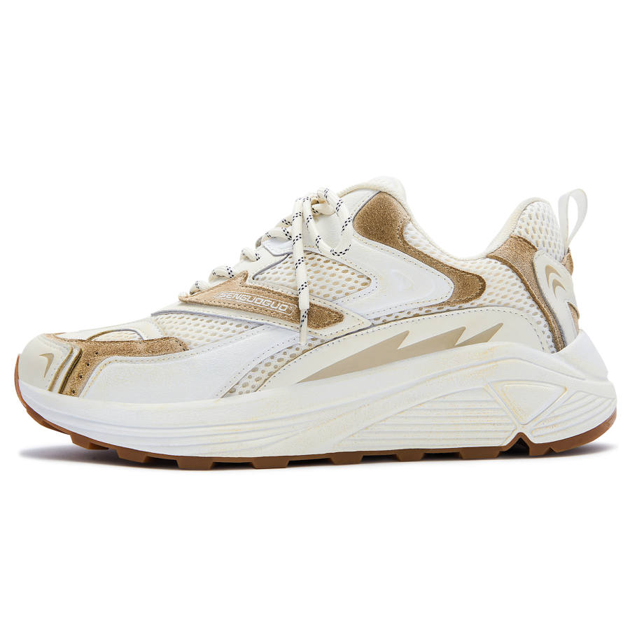 SENGUOGUO Cushioning, Wear Resistant Low top Chunky Sneakers Unisex Beige