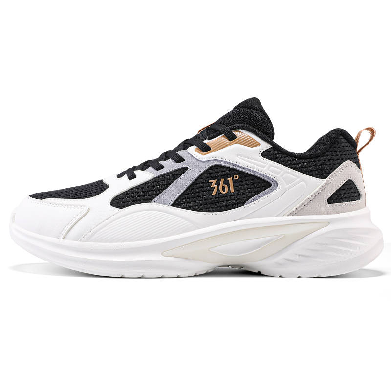 361° Wear resistant And Lightweight Low top Casual Running Shoes Men's Black White