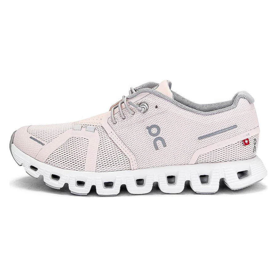On Cloud 5 Comfortable Mesh Slip Resistant Abrasion Resistant Low top Casual Running Shoes Women's Pink