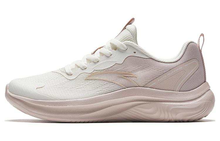 Anta Lingyun Casual Slip Resistant Abrasion Resistant Low top Running Shoes Women's Ivory White Powder