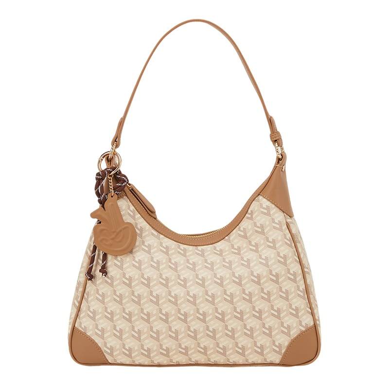 YEARCON PVC Shoulder Bag Large Women's Apricot