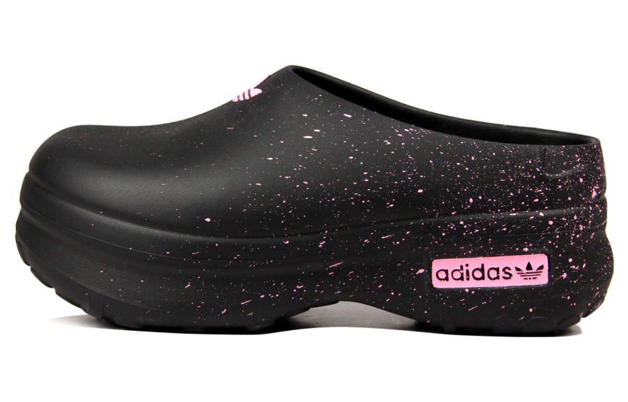 Adidas Originals AdiFOM Stan Smith Mule Rubber Sole Slip Resistant Closed Toe Slippers Women's Black Pink