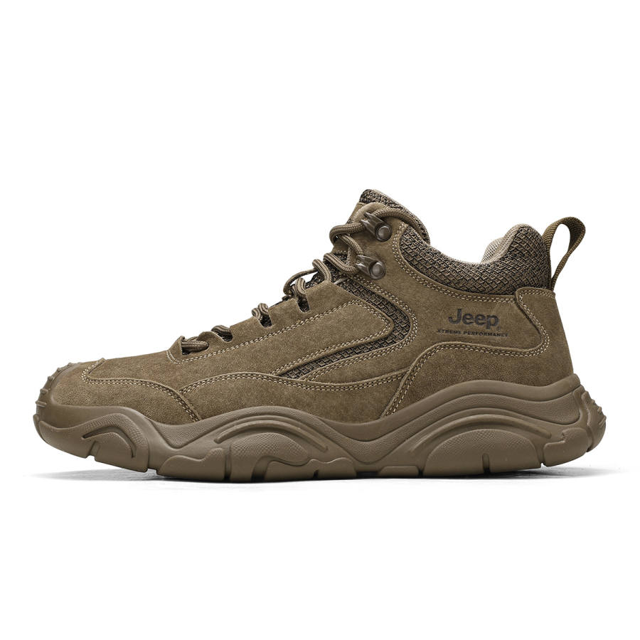Jeep Cushioning Abrasion Resistant Breathable Lightweight Height Increasing High top Outdoor Shoes Men's
