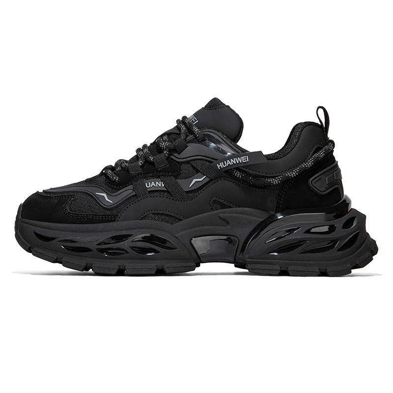 HUANWEI Moisture Wicking Cushioning Height Increasing Slip Resistant Low top Treasure Chunky Sneakers Men's