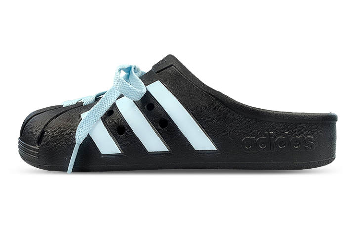 Adidas Adidas Adilette Slip Resistant Slip Resistant Closed Toe Slippers Unisex Blue Black
