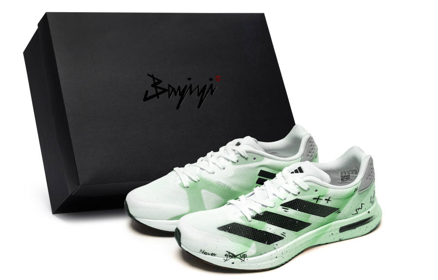 Adidas Adidas Adizero RC 4 Cushioning Abrasion Resistant Moisture Wicking Low top Running Shoes Unisex Green White Black