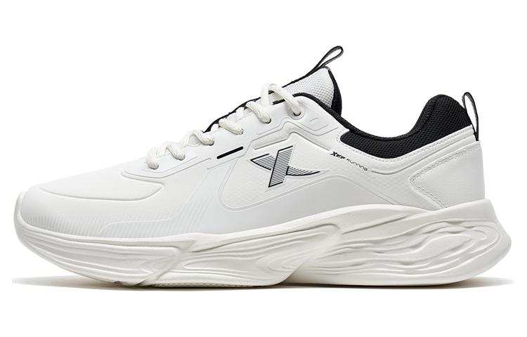 XTEP Comfortable Breathable Cushioning Abrasion Resistant Low top Running Shoes Men's White Black