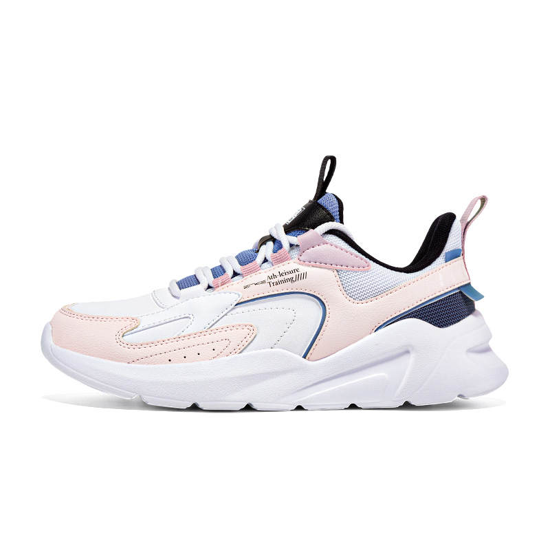 Erke Cushioning Breathable Lightweight Low top Running Shoes Women's White Pink