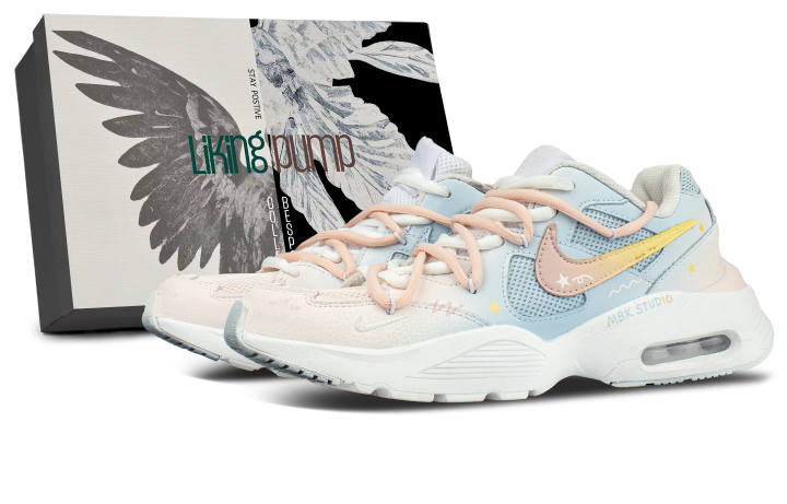 Nike Nike Air Max Fusion Fabric Low top Casual Running Shoes Unisex Pink Blue