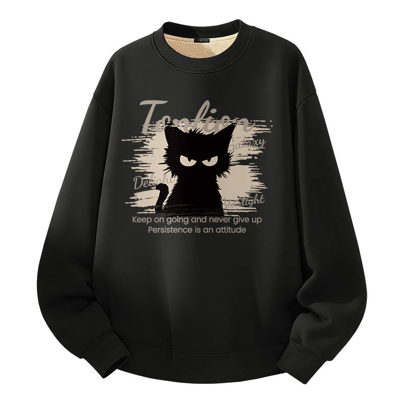 Tonlion Sweatshirts Unisex Crew Neck Thickened Regular
