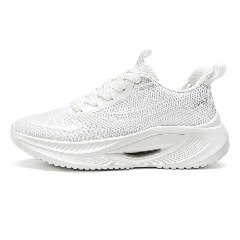 Warrior Cushioning Slip Resistant Abrasion Resistant Low top Casual Running Shoes Women's White Gray