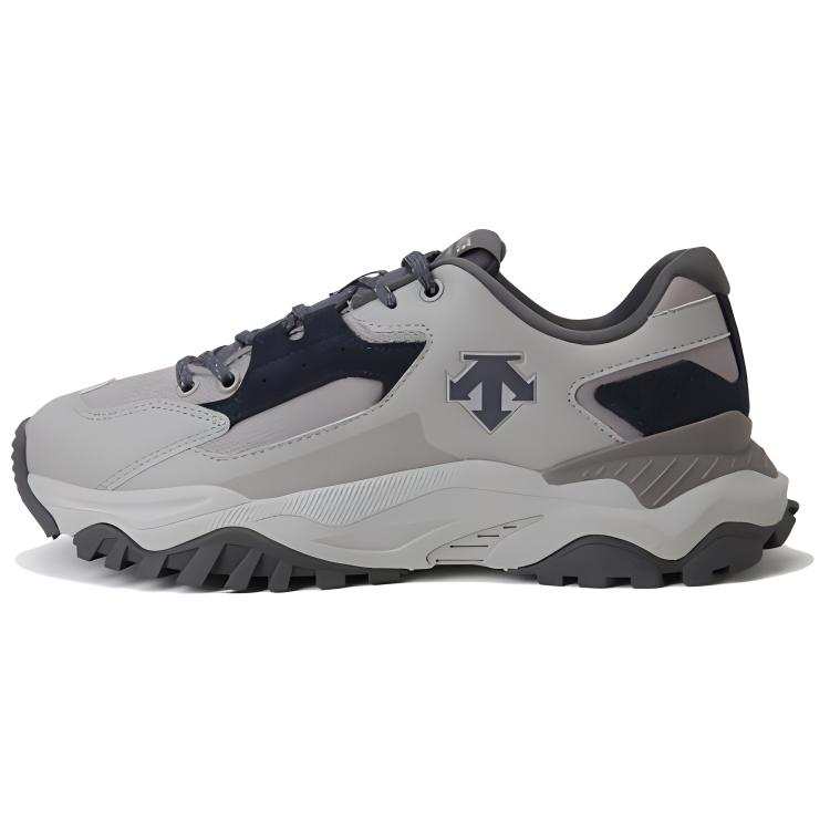 DESCENTE Top Grain Cow Leather Low top Running Shoes Unisex Dark Gray