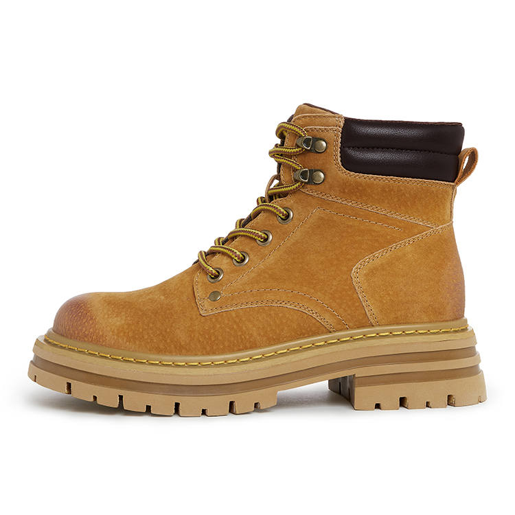 CAMEL Split Pig Leather Thermal Slip Resistant Abrasion Resistant Yellow Boots, Fleece Lined Outdoor Boots Women's