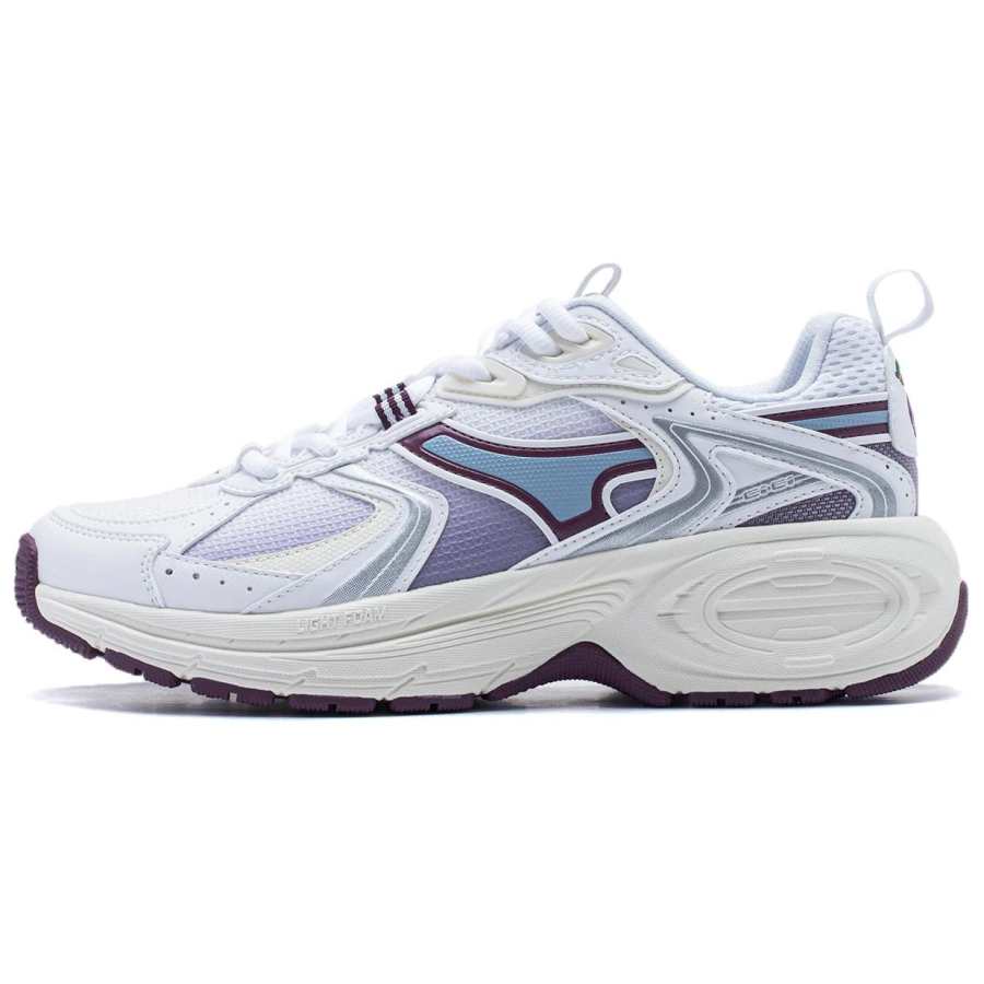 Li-Ning Li Ning Slip Resistant Abrasion Resistant Slip Resistant Abrasion Resistant Low top Running Shoes Women's White Purple