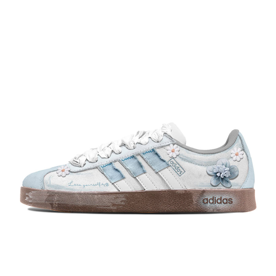 Adidas Adidas VL COURT 2.0 Lone Blue Abrasion Resistant Abrasion Resistant Low top Skateboard Shoes Unisex Blue White