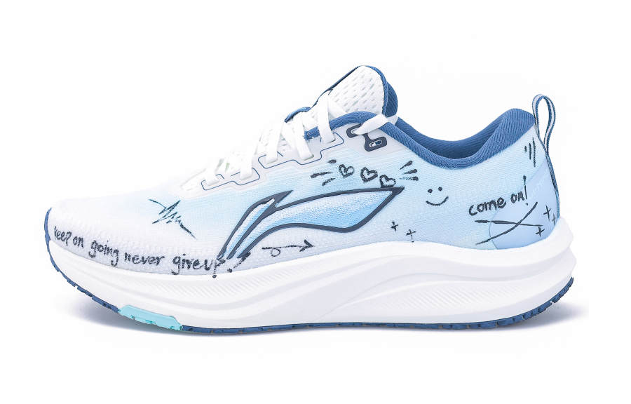 Li-Ning Li Ning Red Hare 8 Low top Marathon Training Physical Fitness Test & Exam Running Shoes Men's Blue White