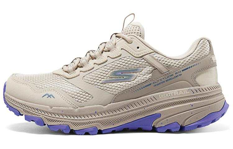 Skechers Abrasion Resistant Breathable Low top Running Shoes Women's Beige Purple