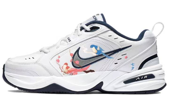 Nike Nike Air Monarch 4 PU Leather Cushioning Low top Chunky Sneakers Unisex Blue White
