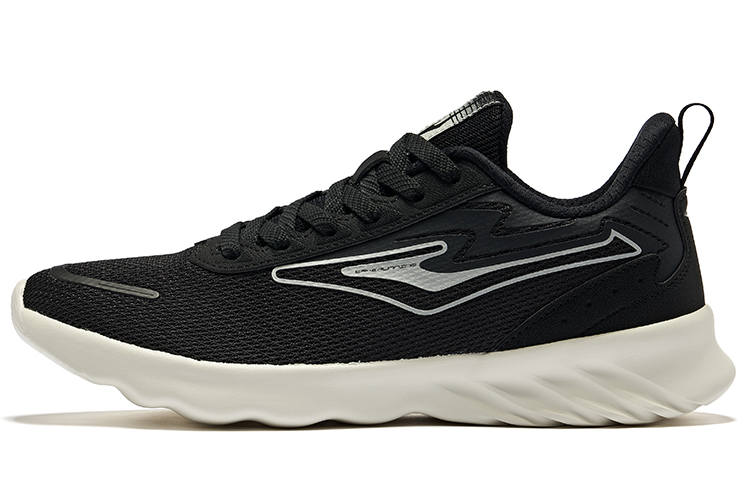 Erke Cushioning Slip Resistant Low top Running Shoes Men's Black Silver