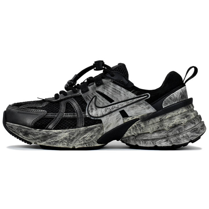 Nike Nike V2K Run Abrasion Resistant Low top Running Shoes Women's Black Gray