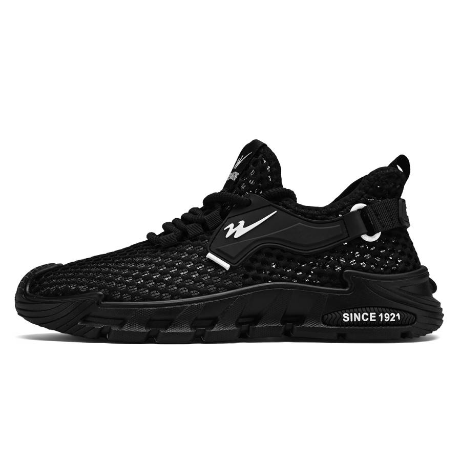 Binary Binary Lightweight, Breathable, And Slip Resistant Low top Running Shoes Men's Black