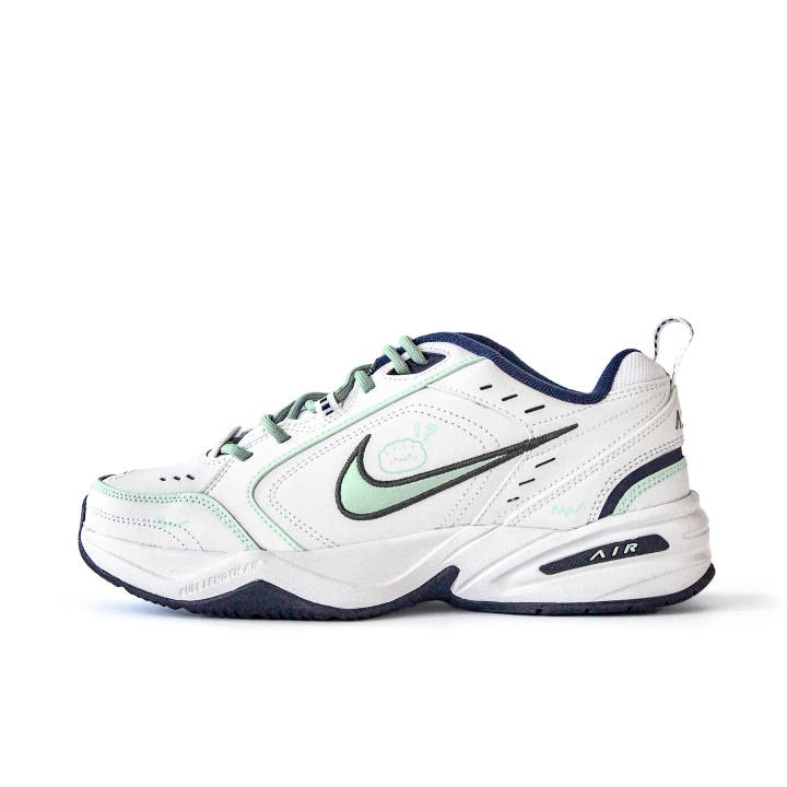 Nike Nike Air Monarch 4 Slip Resistant Abrasion Resistant Low top Chunky Sneakers Unisex White Green
