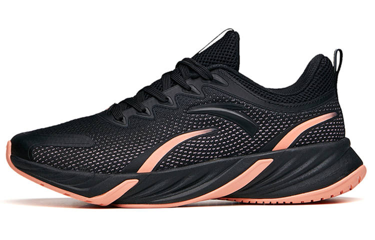 Anta Running Collection Breathable Low top Running Shoes Women's Black Pink