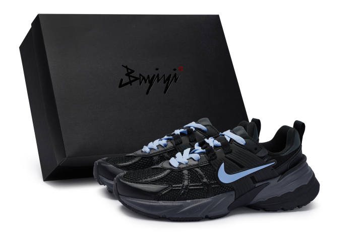 Nike Nike V2K Run Cushioning Abrasion Resistant Cushioning, Wear Resistant Low top Running Shoes Unisex Black Blue