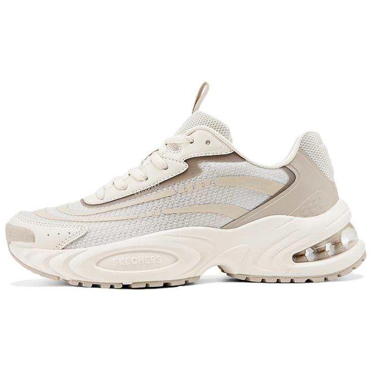 Skechers Street Textile, Synthetic Leather Cushioning Abrasion Resistant Low top Chunky Sneakers Women's Beige