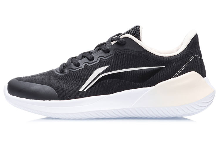 Li-Ning Li Ning Breathable And Wear resistant Low top Running Shoes Women's Black White