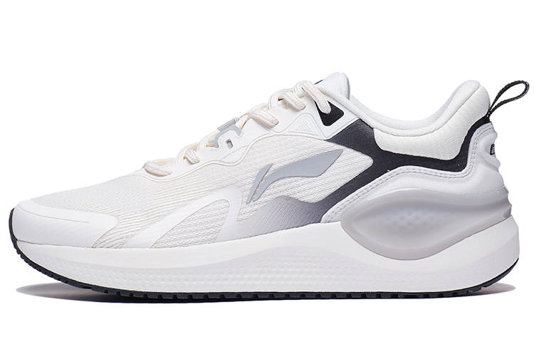 Li-Ning Li Ning Cushioning Slip Resistant Abrasion Resistant Breathable Lightweight Low top Running Shoes Men's White