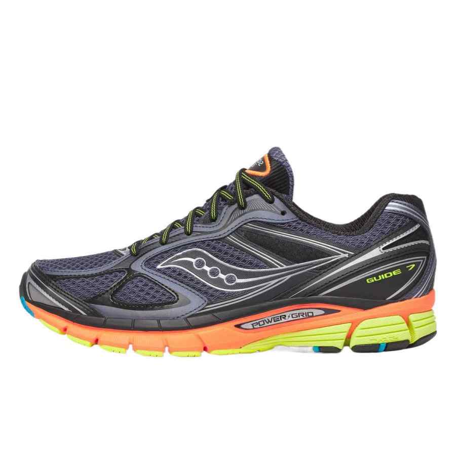 Saucony ProGrid Guide 7 Abrasion Resistant Abrasion Resistant Low top Running Shoes Men's Black