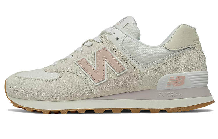 New Balance New Balance NB 574 Vintage Cushioning Abrasion Resistant Breathable Low top Running Shoes Women's Pink White