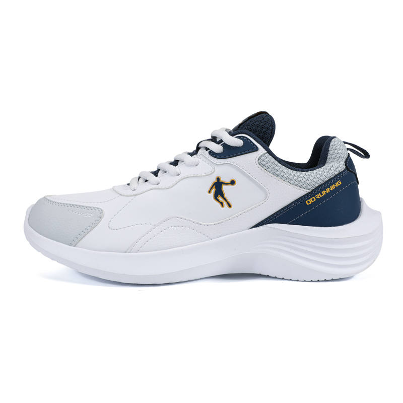 QIAODAN Light Jogging Speed Waterproof Low top Casual Running Shoes Men's Jordan White Gray Silver