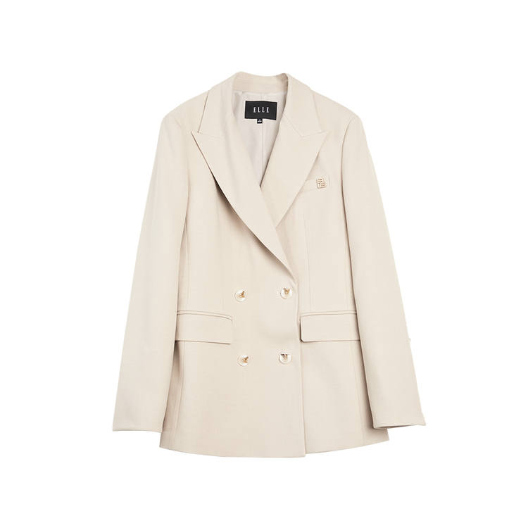 ELLE Business Suits Women's Khaki Suit Collar Moderate