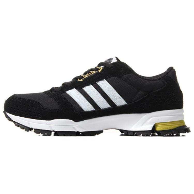 Adidas Adidas Marathon 10 Cushioning Slip Resistant Abrasion Resistant Breathable Low top Running Shoes Men's Black