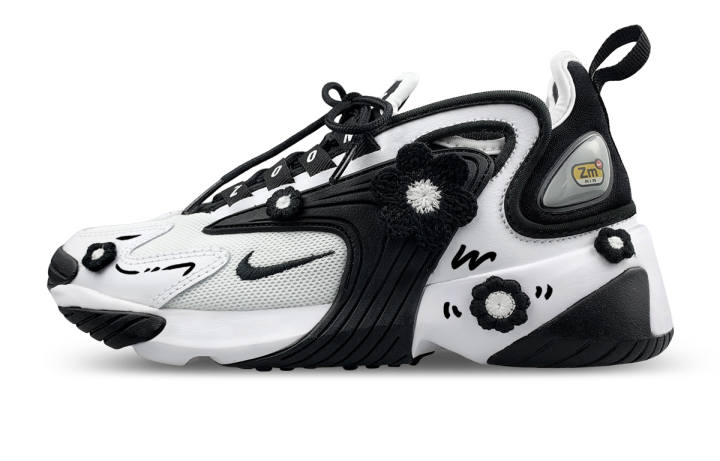 Nike Nike Zoom 2K Cushioning Slip Resistant Abrasion Resistant Breathable Mid top Running Shoes Unisex Black White