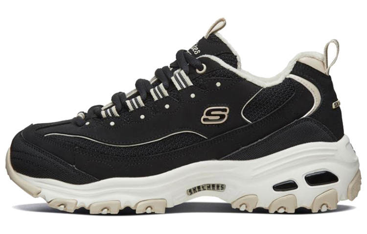 Skechers D'Lites 1.0 Fashion Running Shoes Black/Grey/Brown Women's