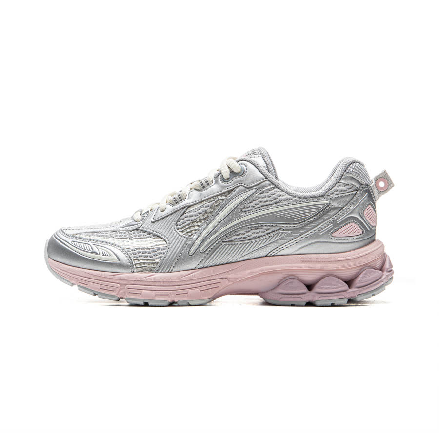Li-Ning Li Ning Fuyao 2.0 Fabric Slip Resistant Abrasion Resistant Support Low top Running Shoes Women's Silver Pink