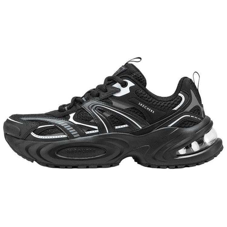 Skechers UNO RYZE Abrasion Resistant Height Increasing Low top Chunky Sneakers Women's Black
