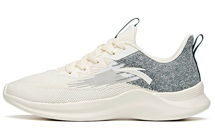 Anta Flyknit Cushioning Slip Resistant Abrasion Resistant Breathable Low top Running Shoes Men's White Green