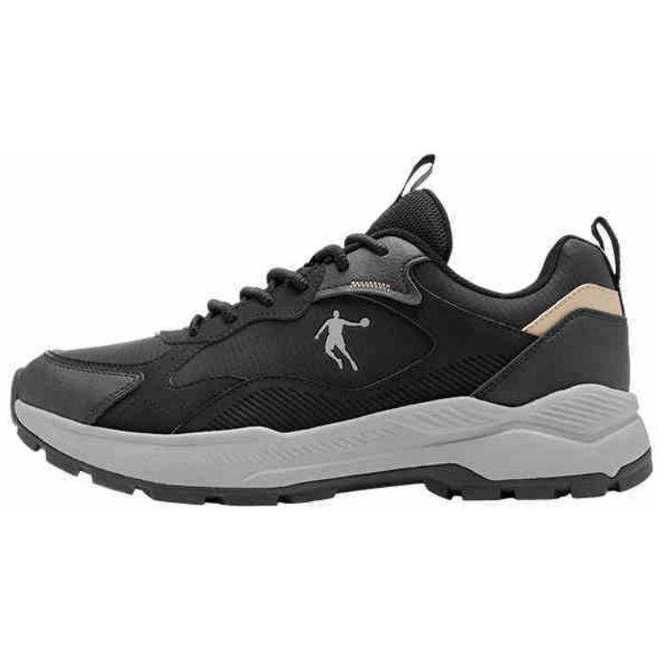 QIAODAN Slip Resistant Abrasion Resistant Low top Casual Trail Running Shoes Men's Black Gray
