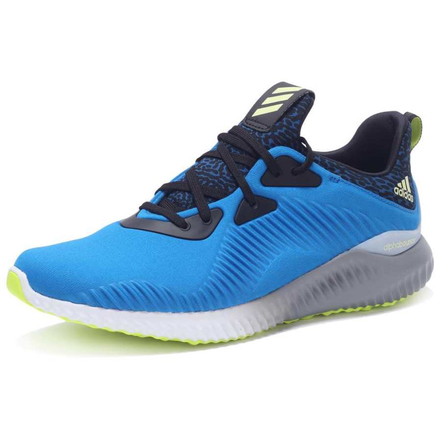 Adidas Adidas AlphaBounce Slip Resistant Abrasion Resistant Low top Casual Running Shoes Men's Blue Black