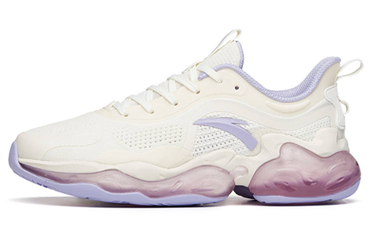 ANTA Running Shoes Women's Low Top Ivory White/Light Purple