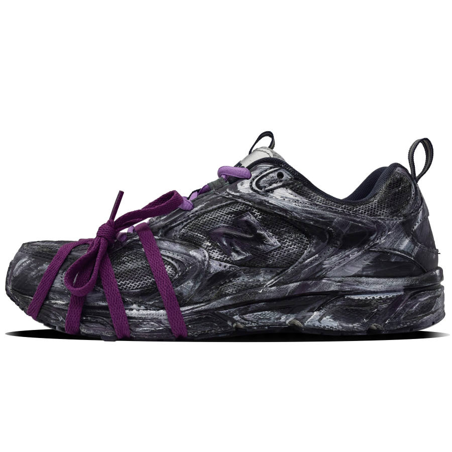 New Balance New Balance 408 Mesh, Leather Abrasion Resistant Low top Running Shoes Unisex Black Purple