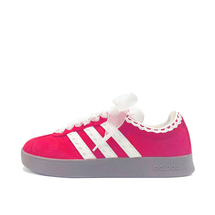 Adidas Adidas VL COURT 2.0 Red Rose Coverage Abrasion Resistant Low top German Army Trainers Unisex Red White